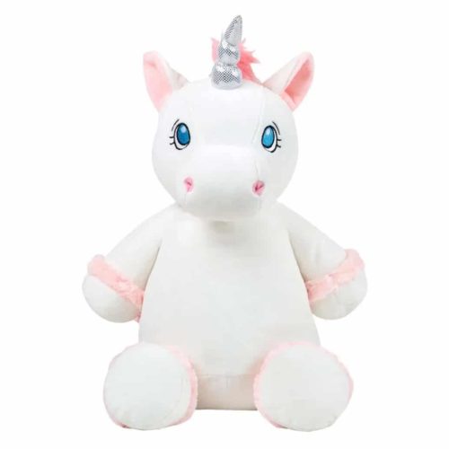 White unicorn stuffed animal with name