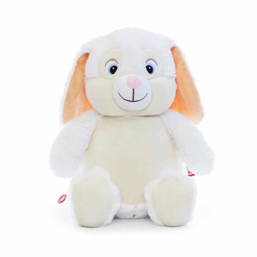 White rabbit soft toy with name