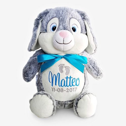 Gray rabbit personalized soft toy