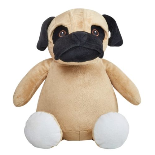 Dog soft toy with text