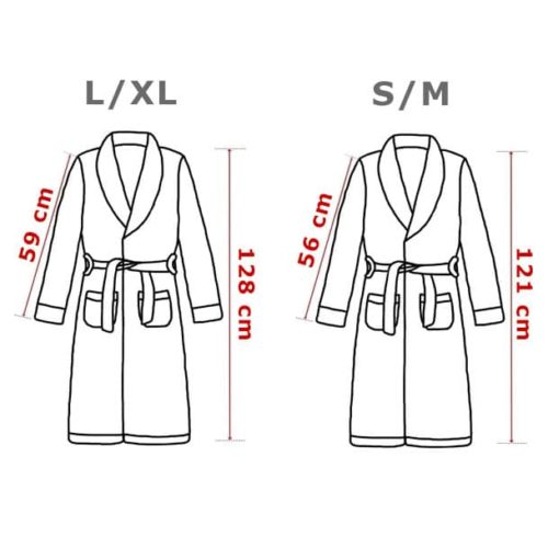 bathrobe adult size with measures