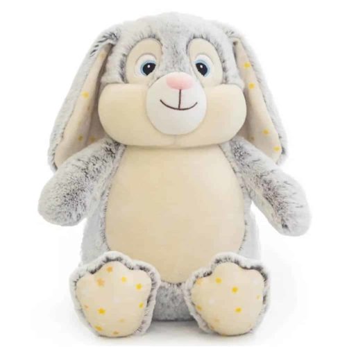 Gray rabbit with yellow stars