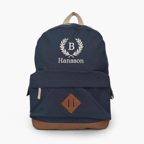 Backpack with name with wreath